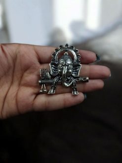 DIY Ganesha pendant made from German silver, featuring intricate detailing and perfect for gifting or personal wear.