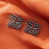 Oxidized Mahakal stud earrings in silver plated finish for women
