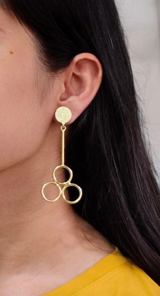 Gold Plated Dangler Earrings | Unique Ethnic Design with Western Look alike Jewelry