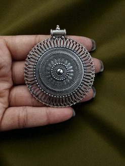 German silver round shape pendant for DIY jewelry making