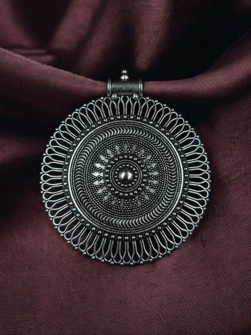 German silver round shape pendant for DIY jewelry making