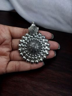 Round German Silver DIY Pendant for Jewelry Making