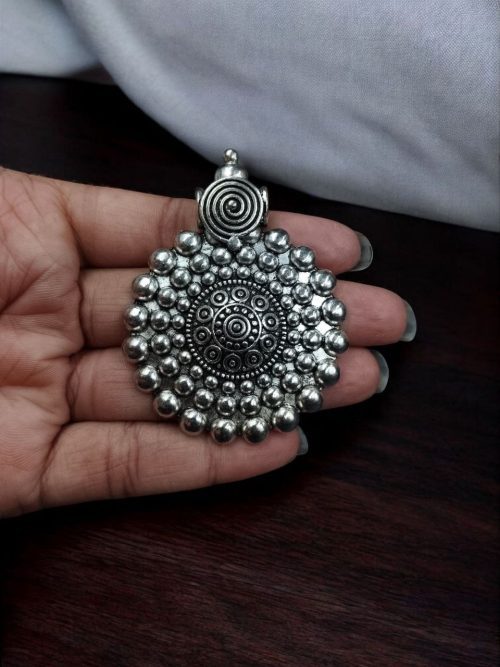 Round German Silver DIY Pendant for Jewelry Making