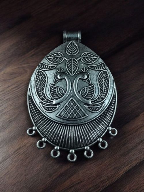 DIY Peacock Pendant in German Silver for Jewelry Making