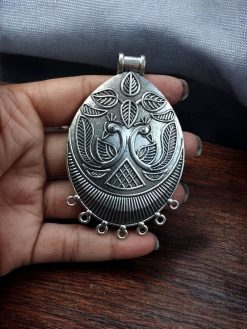 DIY Peacock Pendant in German Silver for Jewelry Making