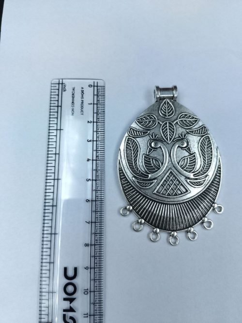DIY Peacock Pendant in German Silver for Jewelry Making