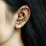 Ethnic Gold Plated Beautiful Peacock Earcuff | Half Moon Stylish Jewelry for Girls