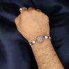 Elegant silver plated Swastik Rakhi with stones for Raksha Bandhan 2025