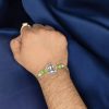 Silver plated Ganesha Rakhi with stones for brother – Raksha Bandhan 2025 gift