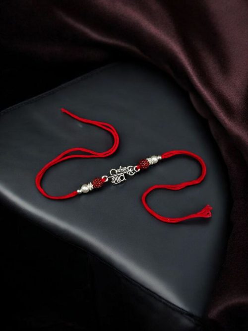 Handmade Oxidized Shiv Rakhi | Silver Plated 2025 Raksha Bandhan Unique Rakhis - Image 2