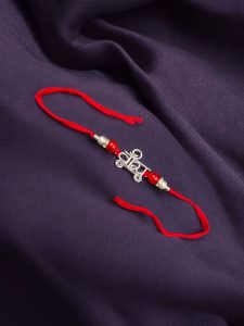 Designer Silver Plated Oxidized Veera Rakhi – Perfect Raksha Bandhan Gift for Brother