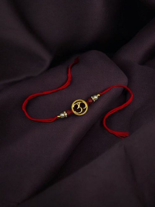 Gold-plated Om Rakhi for brother, Raksha Bandhan