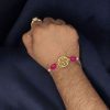 Handcrafted gold plated Rakhi for brother, Raksha Bandhan 2025.