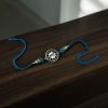 Handcrafted silver Rakhi for Bhai, Raksha Bandhan.