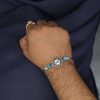Handcrafted silver Rakhi for Bhai, Raksha Bandhan.