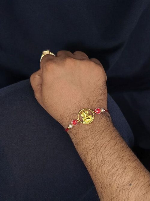 Gold-plated Ganesha Rakhi, Raksha Bandhan 2025.