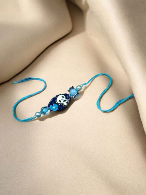 Kids' gold-plated Panda Resin Rakhi.