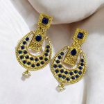 Gold Plated Western Look Earrings | Pearl & Stone Work Unique & Ethnic Jewelry For Women