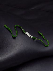Unique Oxidized Bhai Rakhi | Silver Plated Raksha Bandhan Gifts For Brother 2025 - color: "Green"