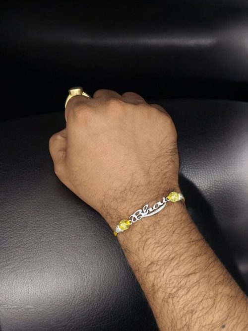 Unique oxidized silver-plated Bhai Rakhi for brother.