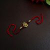 Premium oxidized gold-plated Trishul Rakhi for brother.