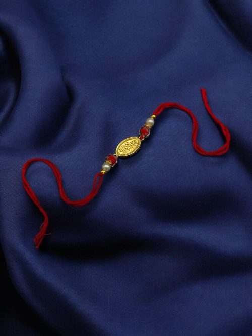 Handcrafted oxidized gold plated Rakhi