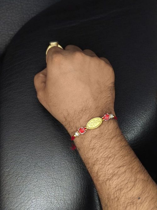 Handcrafted oxidized gold plated Rakhi