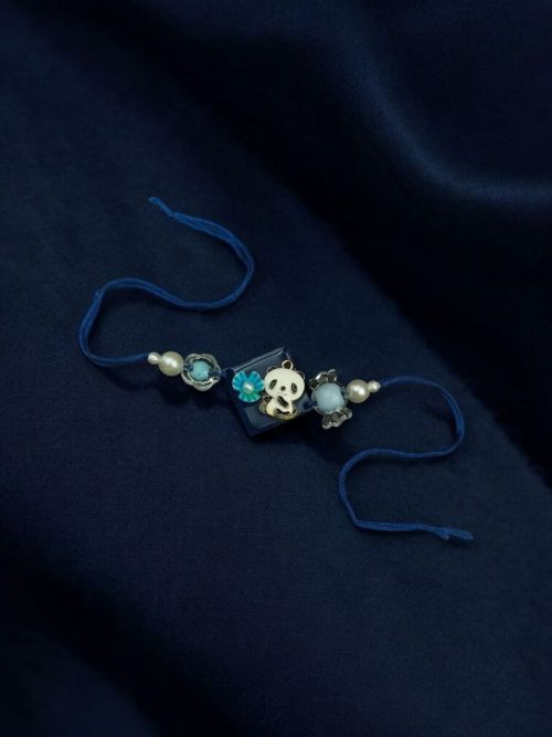 Cute Panda Resin Gold Plated Rakhi for Kids Brother
