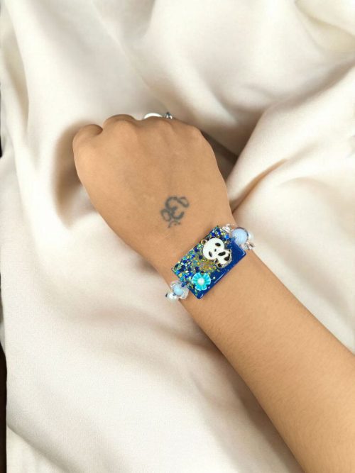 Cute Panda Resin Gold Plated Rakhi for Kids Brother