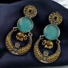 Two-tone ethnic elephant dangler earrings for women