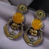 Two-tone earrings ethnic elephant dangler earrings for women