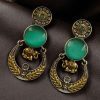Two-tone ethnic elephant dangler earrings for women