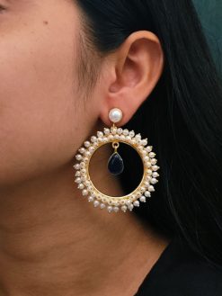 Beautiful Round Stud Earrings Featuring Stones – Perfect for All Occasions