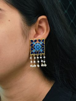 Premium Gold Plated Brass Meenakari Stud Earrings – A Perfect Blend of Ethnic Beauty