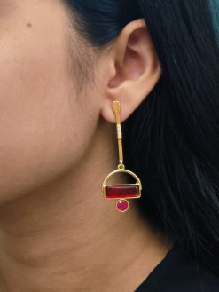 Gold Plated Brass Earrings – A Beautiful Blend of Contemporary Style and Stone Elegance
