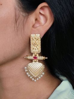 Premium Gold Plated Brass Earrings – A Beautiful Blend of Traditional Elegance and Modern Style