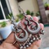 Silver Replica Handmade Chandbali Earrings | Party Wear Dangler Jewelry