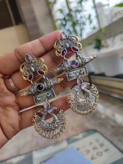 Antique Long Dangler Silver Replica Earrings | Unique Oxidized Jewelry