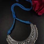 Traditional Floral Art Choker Necklace with Pearl Work | Adjustable Thread Beautiful Jewelry