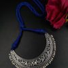 Traditional pearl floral choker necklace with adjustable thread for ethnic wear.