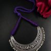 Traditional pearl floral choker necklace with adjustable thread for ethnic wear.