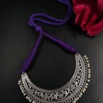 Bulk 82 Traditional Floral Art Choker Necklace with Pearl Work | Adjustable Thread Beautiful Jewelry - "Amethyst"