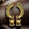 Gold Plated Peacock Earcuff with Stone and Pearl Work
