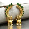 Gold Plated Peacock Earcuff with Stone and Pearl Work