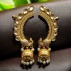 Gold Plated Peacock Earcuff with Stone and Pearl Work