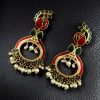 Gold Plated Meenakari Peacock Earrings with Pearl Drops – Lightweight Ethnic Jewelry