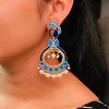 Gold Plated Meenakari Peacock Earrings with Pearl Drops – Lightweight Ethnic Jewelry