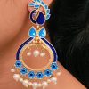 Gold Plated Meenakari Peacock Earrings with Pearl Drops – Lightweight Ethnic Jewelry