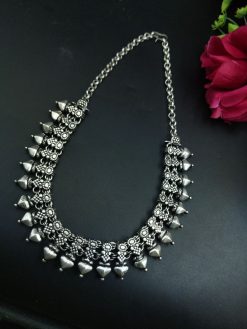 German Silver Oxidized Choker Necklace | Elegant Daily Wear Jewelry for Women