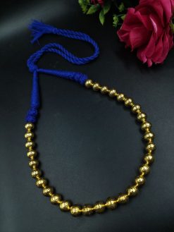 Adjustable Gold Plated Choker Necklace | Thread Tie Traditional Jewelry for Women
